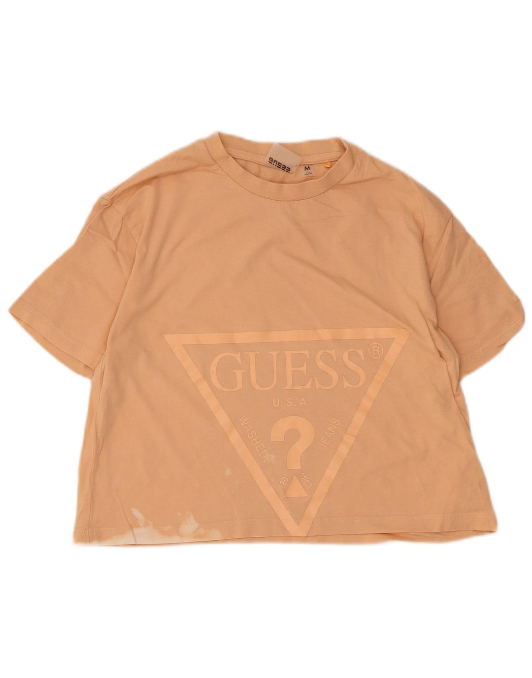 Женская укороченная футболка с рисунком Guess UK 12, средний оранжевый цвет
