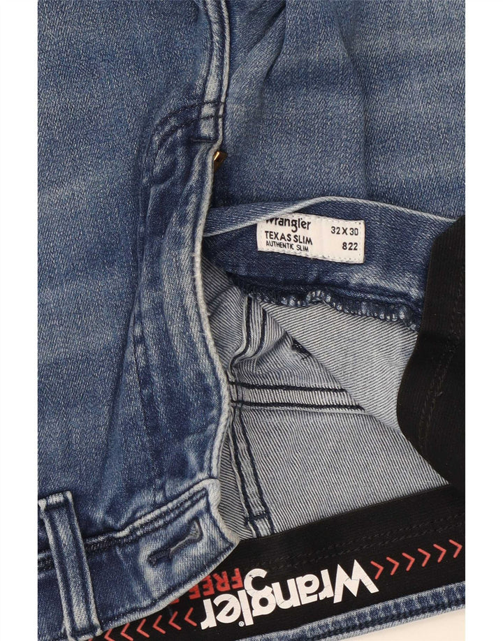 Мужские джинсы Wrangler Texas Slim W32 L30, синий хлопок