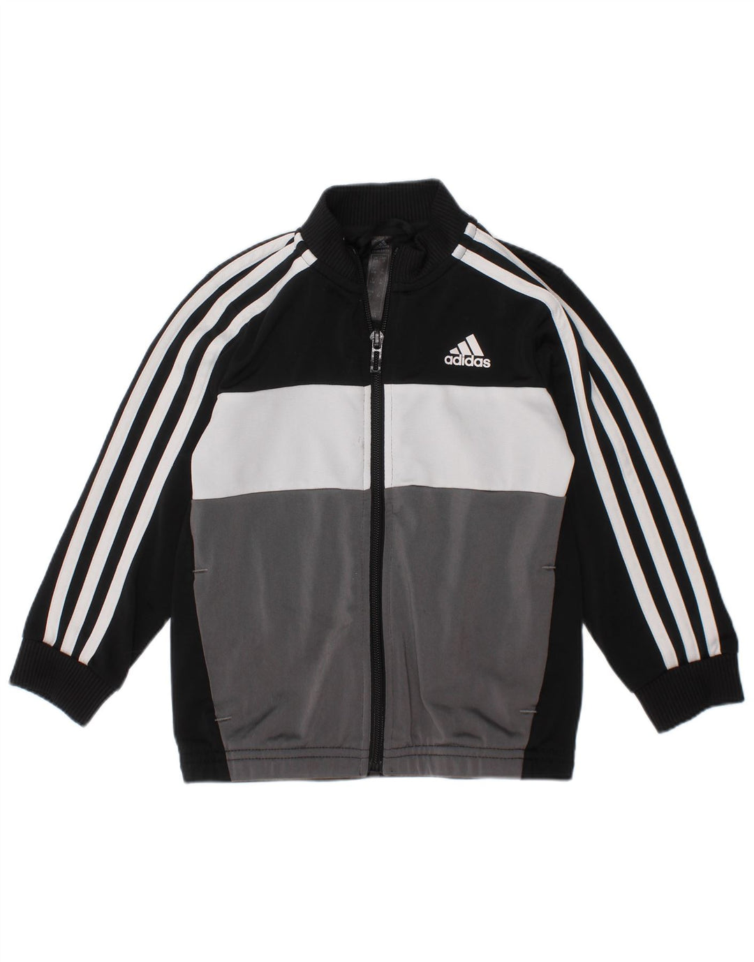 Спортивный костюм Adidas для мальчиков, верхняя куртка 3-4 лет, черный полиэстер с цветными блоками