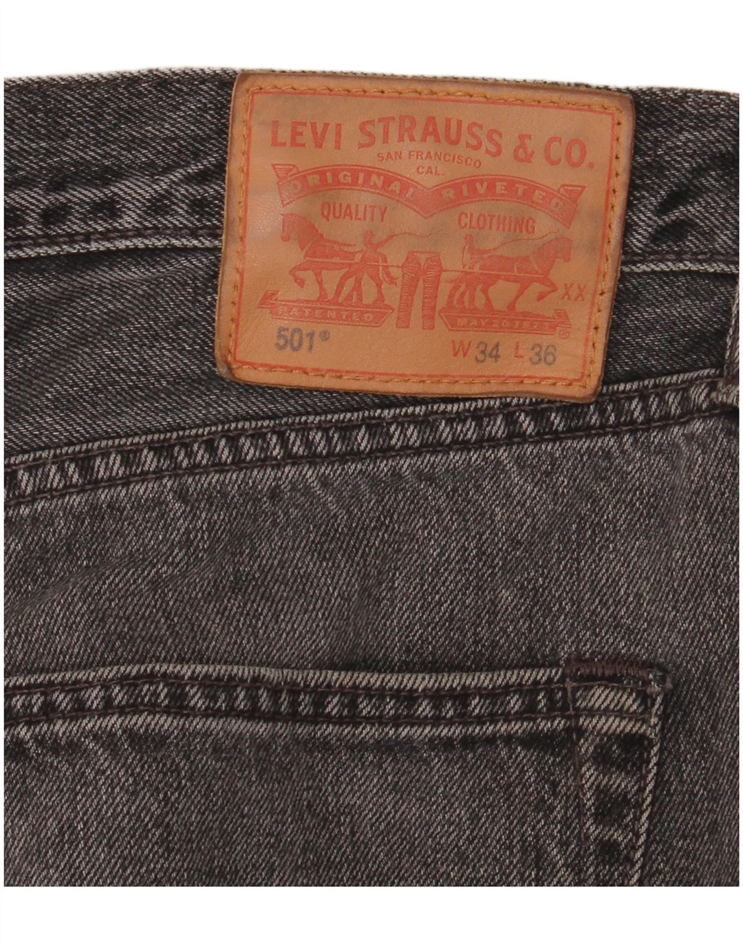 Мужские прямые джинсы Levi's 501 W34 L36 черные