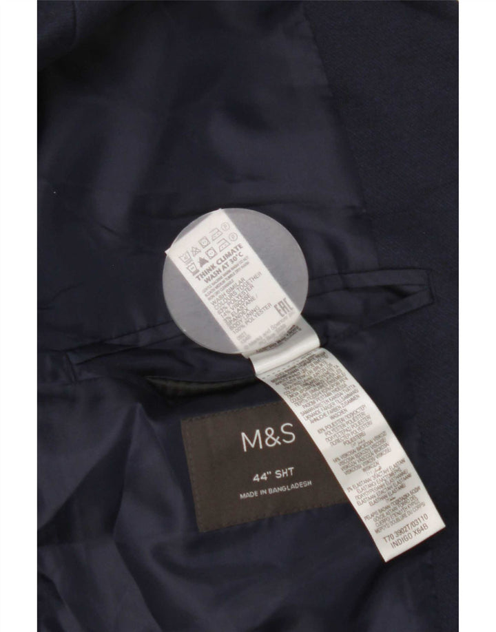 Мужской пиджак на двух пуговицах Marks & Spencer UK 44 XL, темно-синий полиэстер