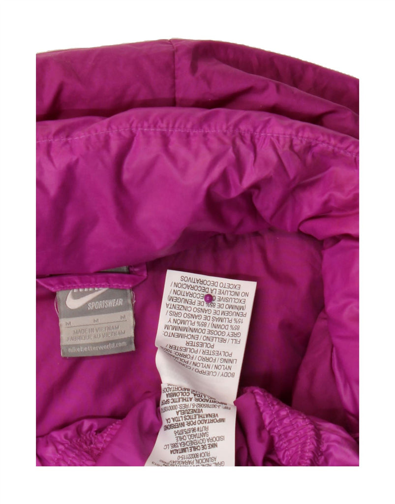 NIKE Womens Hooded Padded Gilet UK 14 Medium Purple Polyester Vintage Nike and Second-Hand Nike from Messina Hembry 