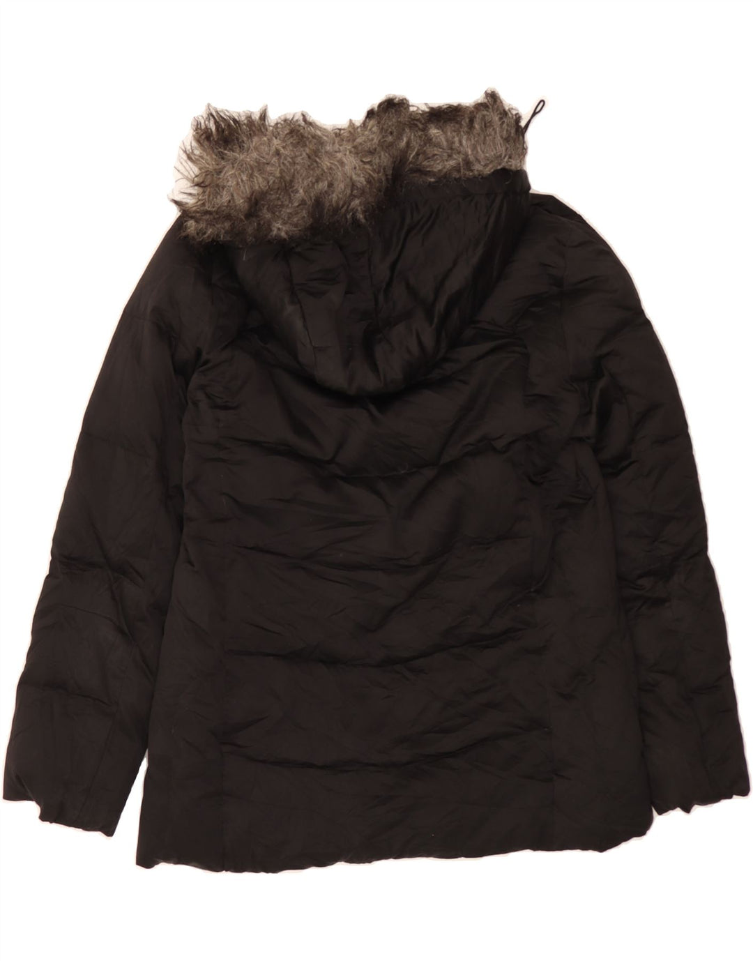 CALVIN KLEIN Womens Hooded Padded Jacket UK 16 Large Black Polyester Vintage Calvin Klein and Second-Hand Calvin Klein from Messina Hembry 