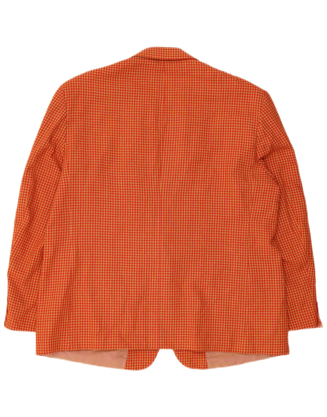 Винтажный мужской пиджак на 2 пуговицах, Великобритания 40, большой желтый клетчатый вискоза