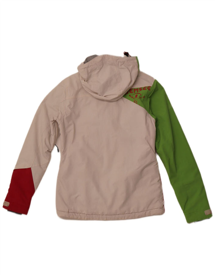 CHIEMSEE Женская ветровка с капюшоном UK 6 XS Белая с цветными блоками