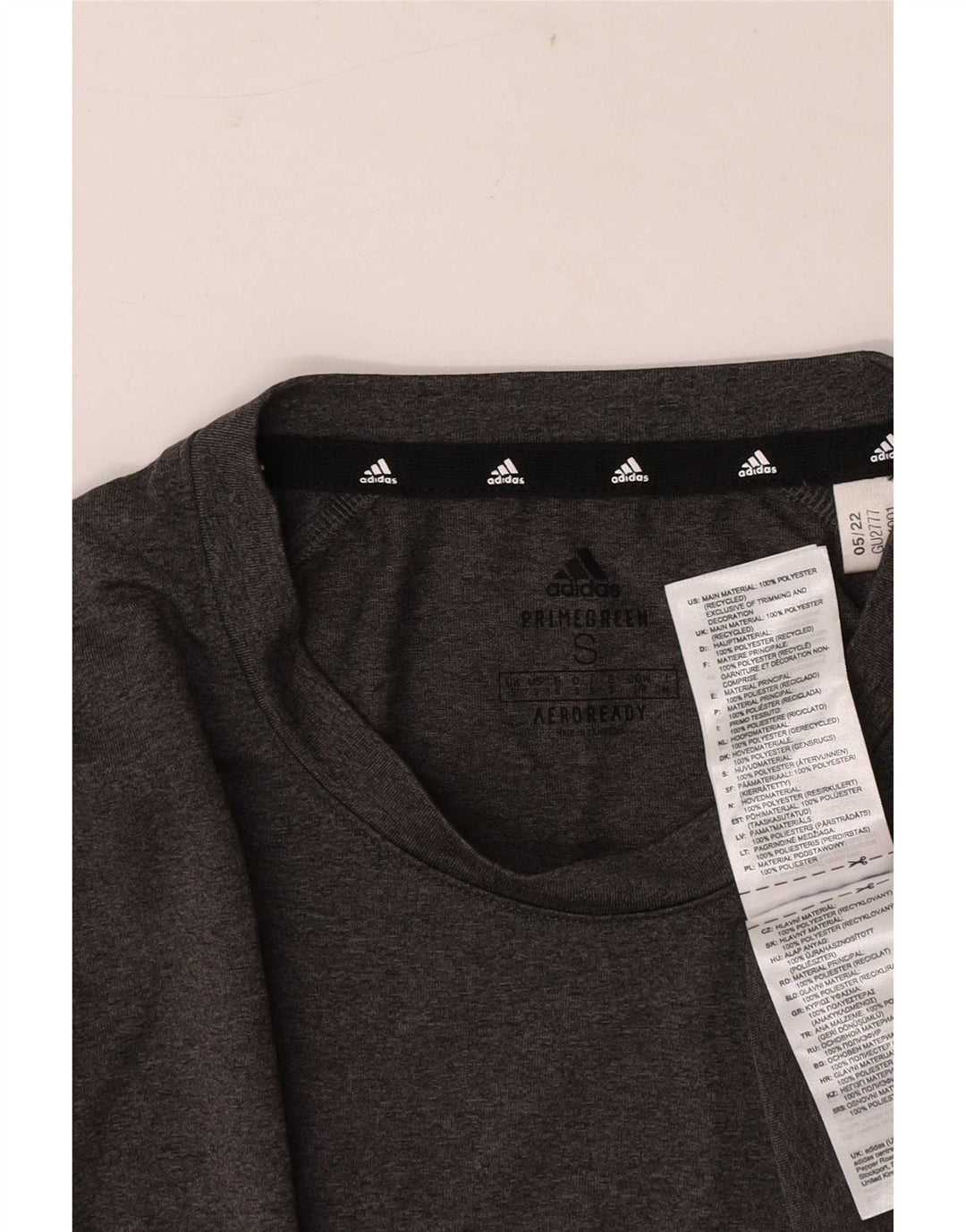 Мужская футболка Adidas Aeroready, маленький серый полиэстер