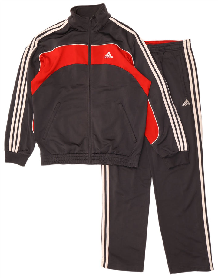 Мужской спортивный костюм Adidas UK 36/38, маленький серый, полиэстер с цветными блоками