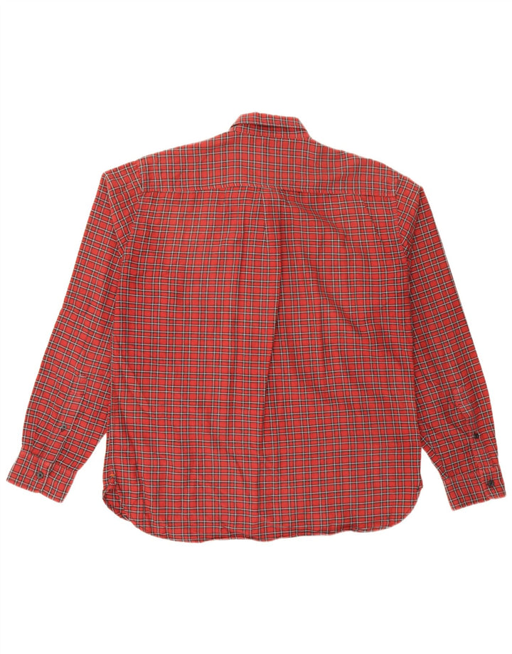 Мужская фланелевая рубашка Dockers стандартного кроя, большая красная клетка, хлопок