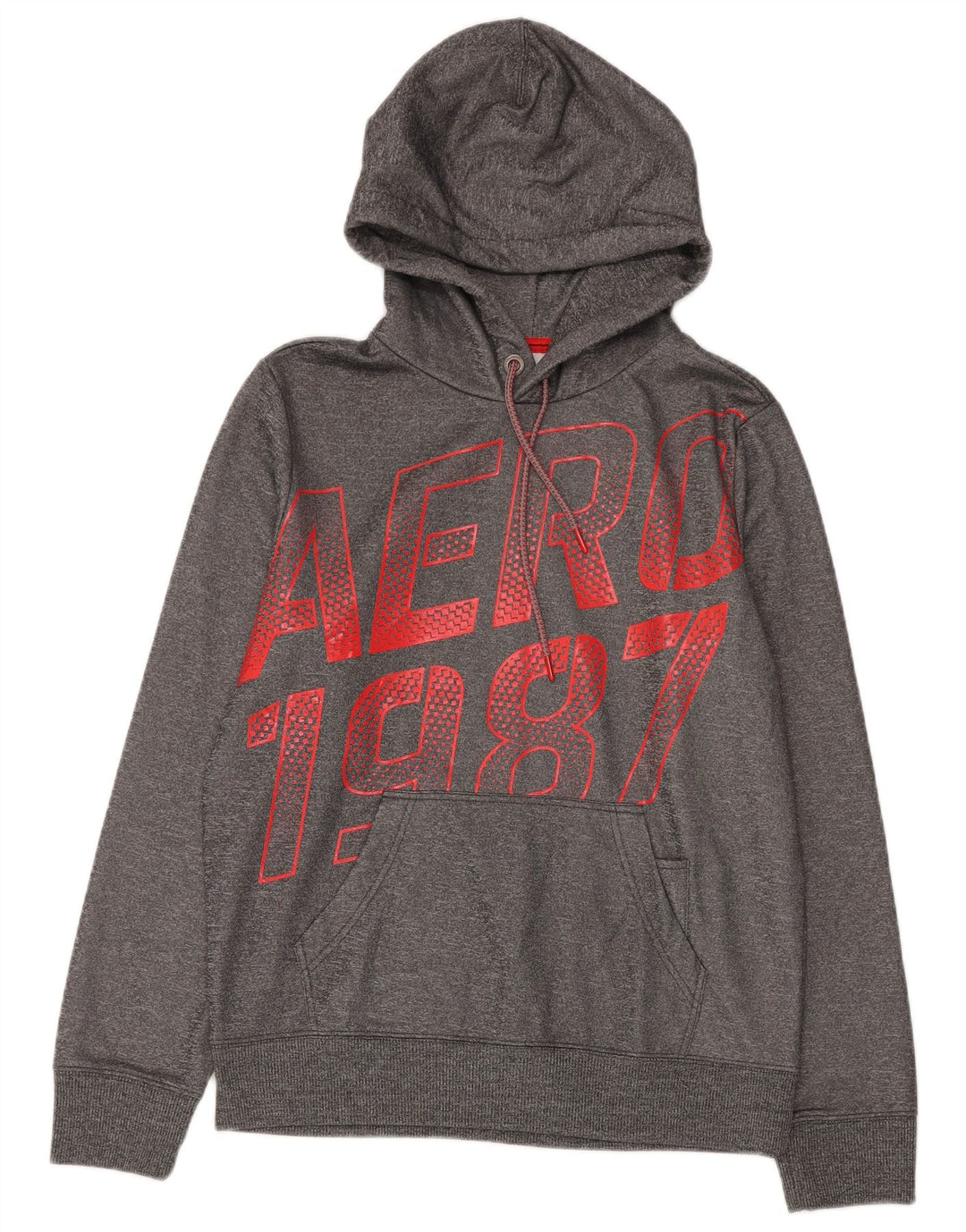 Aeropostale Мужской джемпер с капюшоном с рисунком, средний серый полиэстер в крапинку