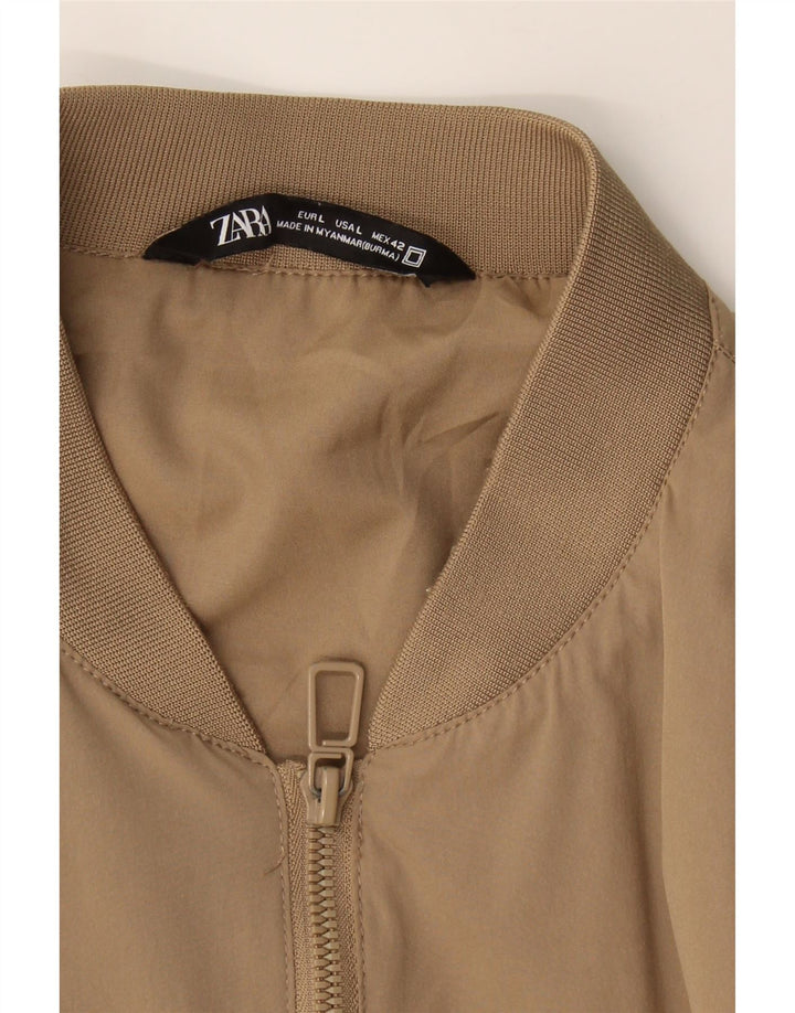 ZARA Mens Tracksuit Top Jacket Large Brown Polyester Vintage Zara and Second-Hand Zara from Messina Hembry 