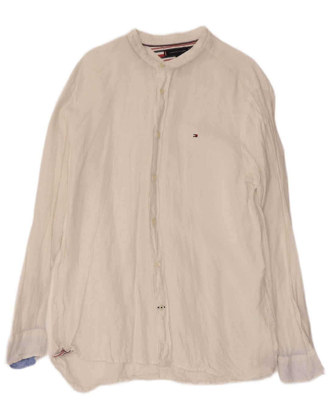 TOMMY HILFIGER Мужская рубашка стандартного кроя, большая белая льняная рубашка