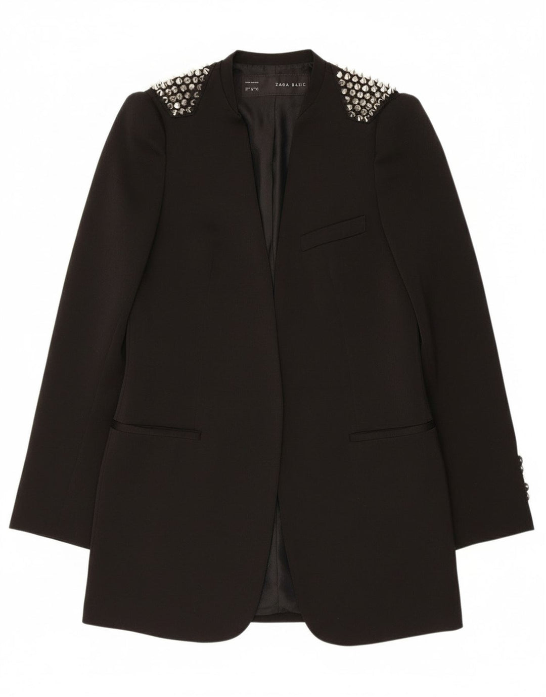Женский открытый пиджак Zara UK 12, средний черный