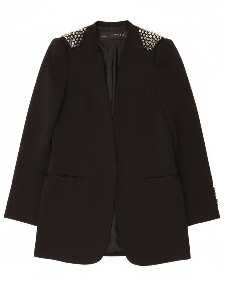 Женский открытый пиджак Zara UK 12, средний черный