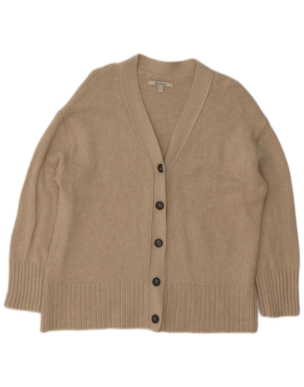 Женский свитер-кардиган большого размера Barbour UK 10, маленький, бежевый, хлопок