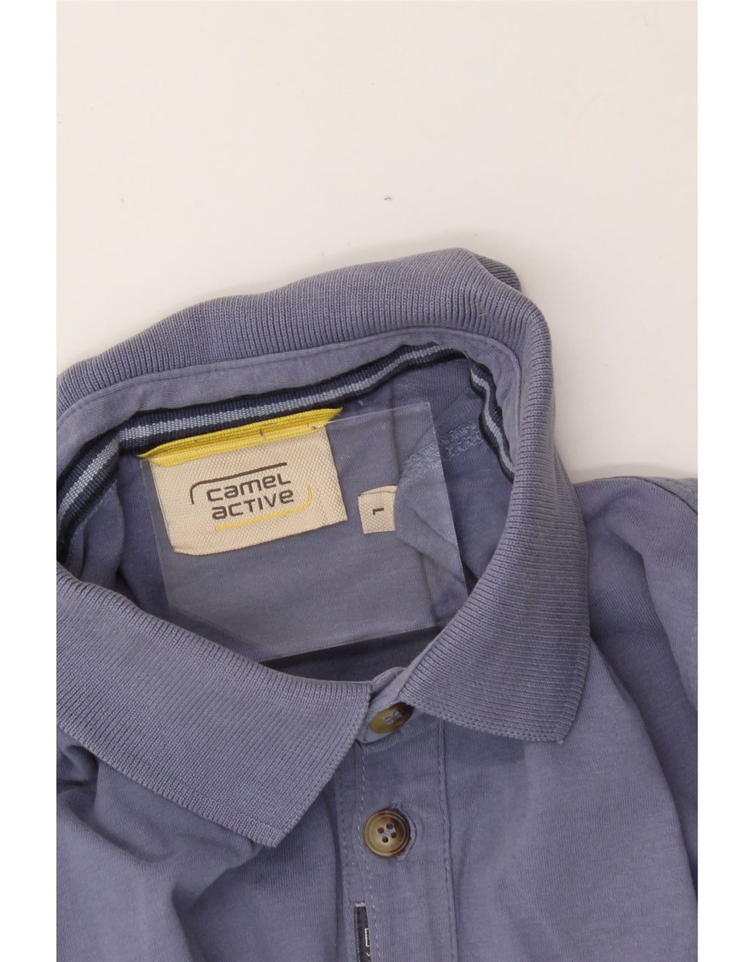 CAMEL ACTIVE Mens Graphic Polo Shirt Large Purple Vintage Camel Active and Second-Hand Camel Active from Messina Hembry 