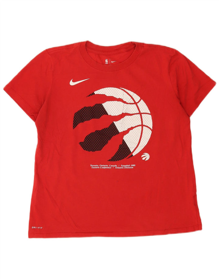 Мужская футболка Nike Dri Fit с рисунком, хлопковый топ среднего красного цвета