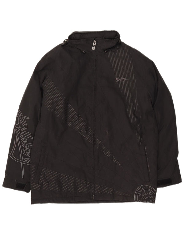 Billabong Женская ветровка с капюшоном и графическим рисунком США 14 XL в черную полоску