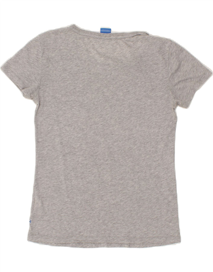 ADIDAS Womens Graphic T-Shirt Top UK 10 Small Grey Vintage Adidas and Second-Hand Adidas from Messina Hembry 