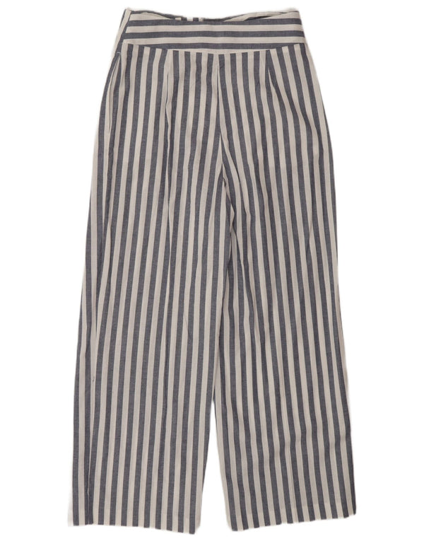 Zara Женские повседневные брюки с высокой талией и широкими штанинами XS W24 L26 в синюю полоску