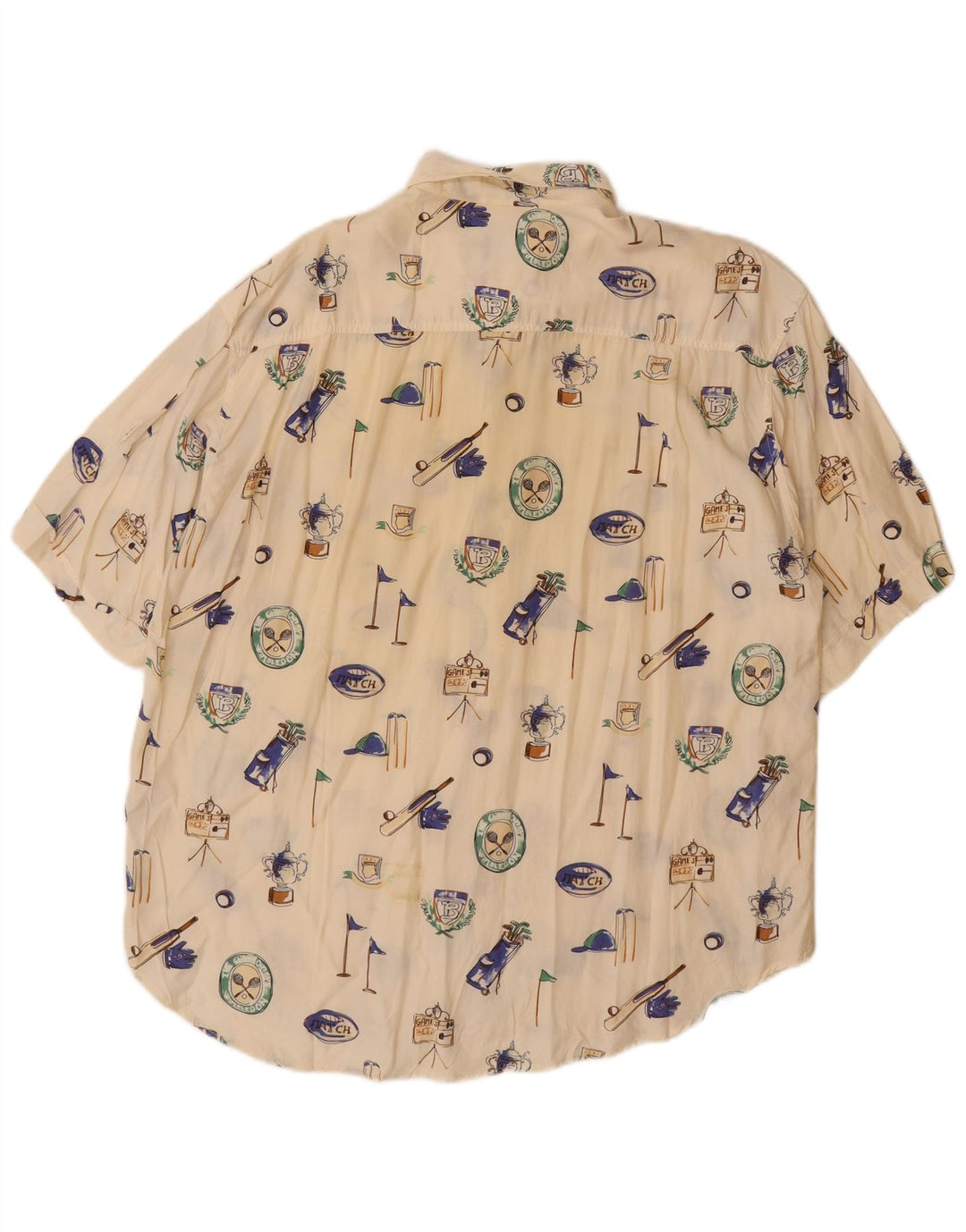 Мужская рубашка с коротким рукавом BARONI, белая, вискоза, большой размер