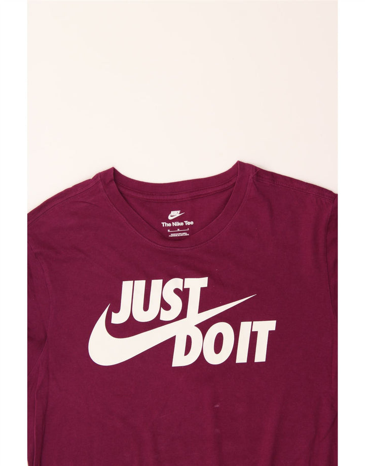 NIKE Mens Graphic T-Shirt Top Medium Burgundy Cotton Vintage Nike and Second-Hand Nike from Messina Hembry 