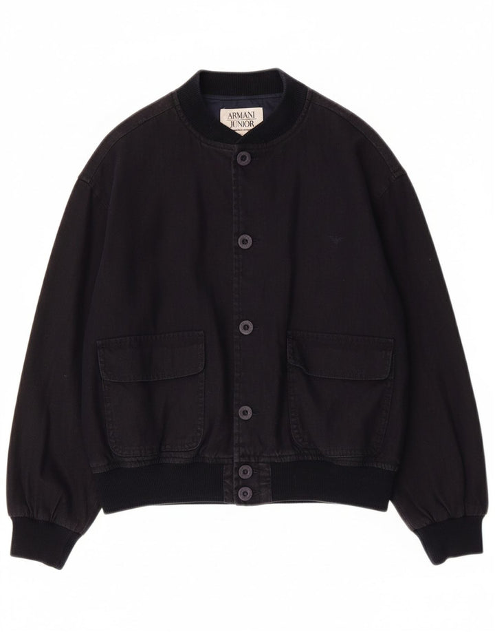 ARMANI JUNIOR Boys Bomber Jacket 9-10 Years Navy Blue Linen