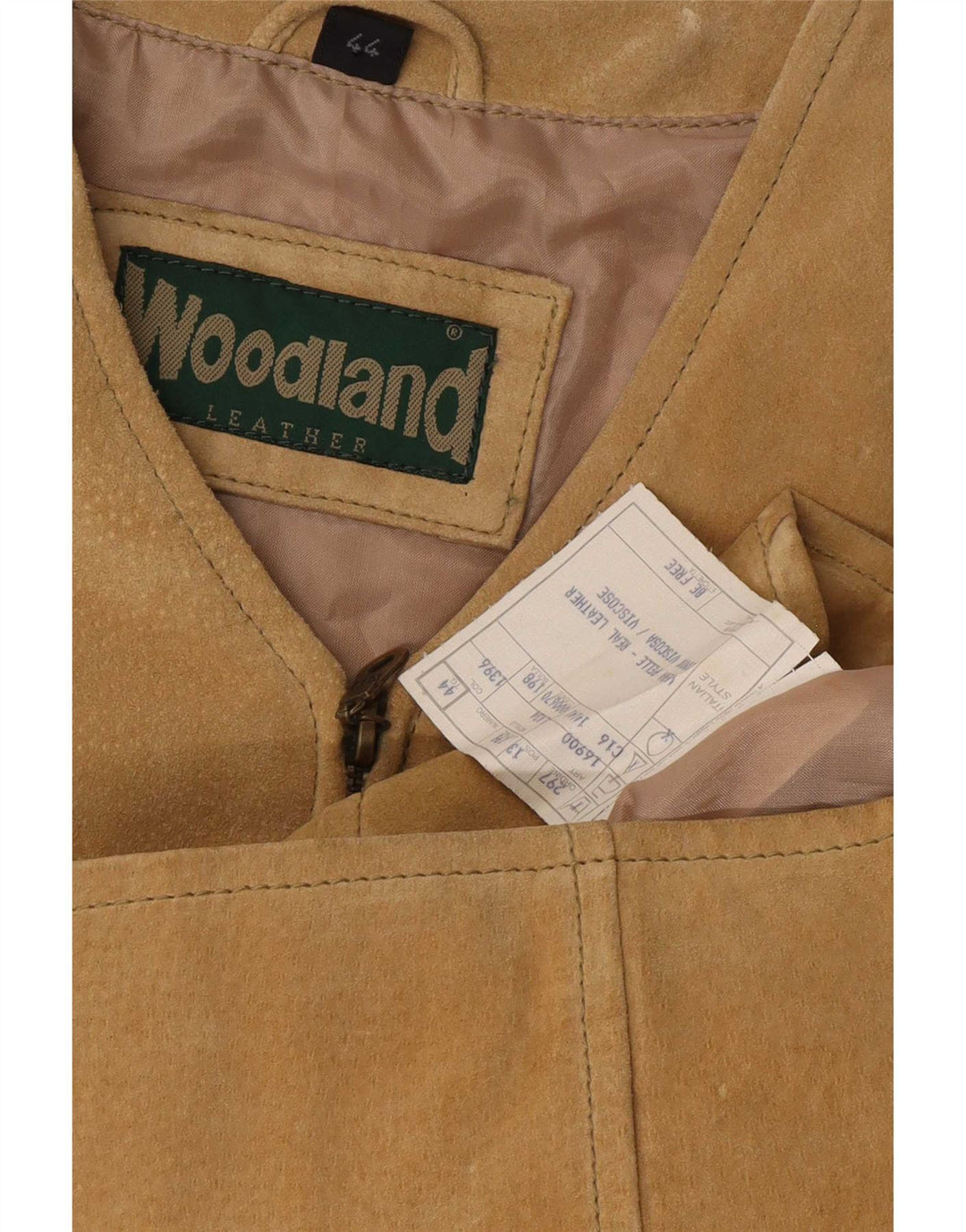 Женский замшевый жилет Woodland IT 44, средний, бежевый кожаный