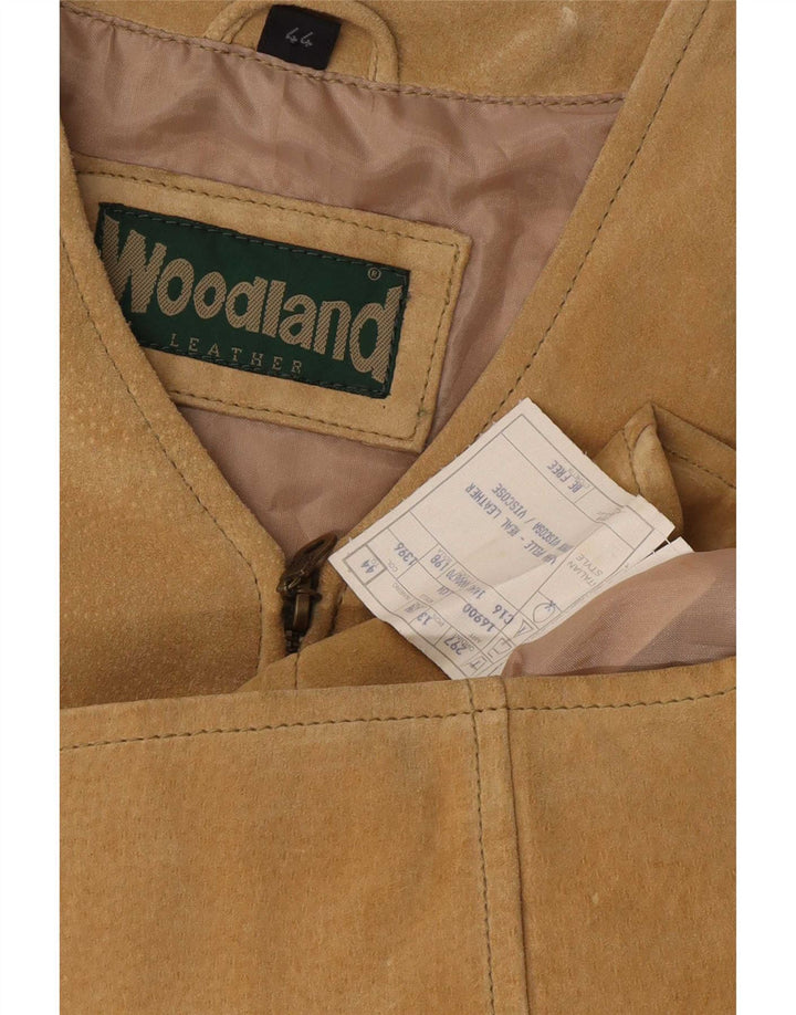 Женский замшевый жилет Woodland IT 44, средний, бежевый кожаный