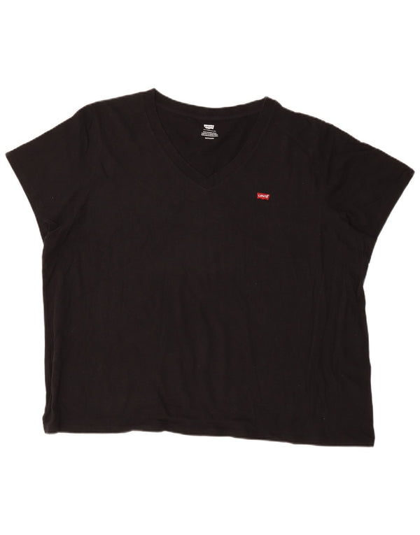Женская футболка оверсайз Levi's Top UK 22 3XL, черный хлопок