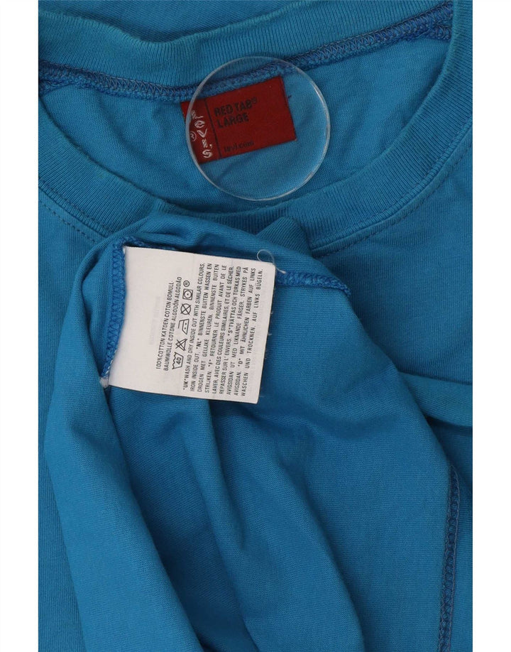 Мужской топ с рисунком Levi's, длинный рукав, большой синий, хлопок с цветными блоками