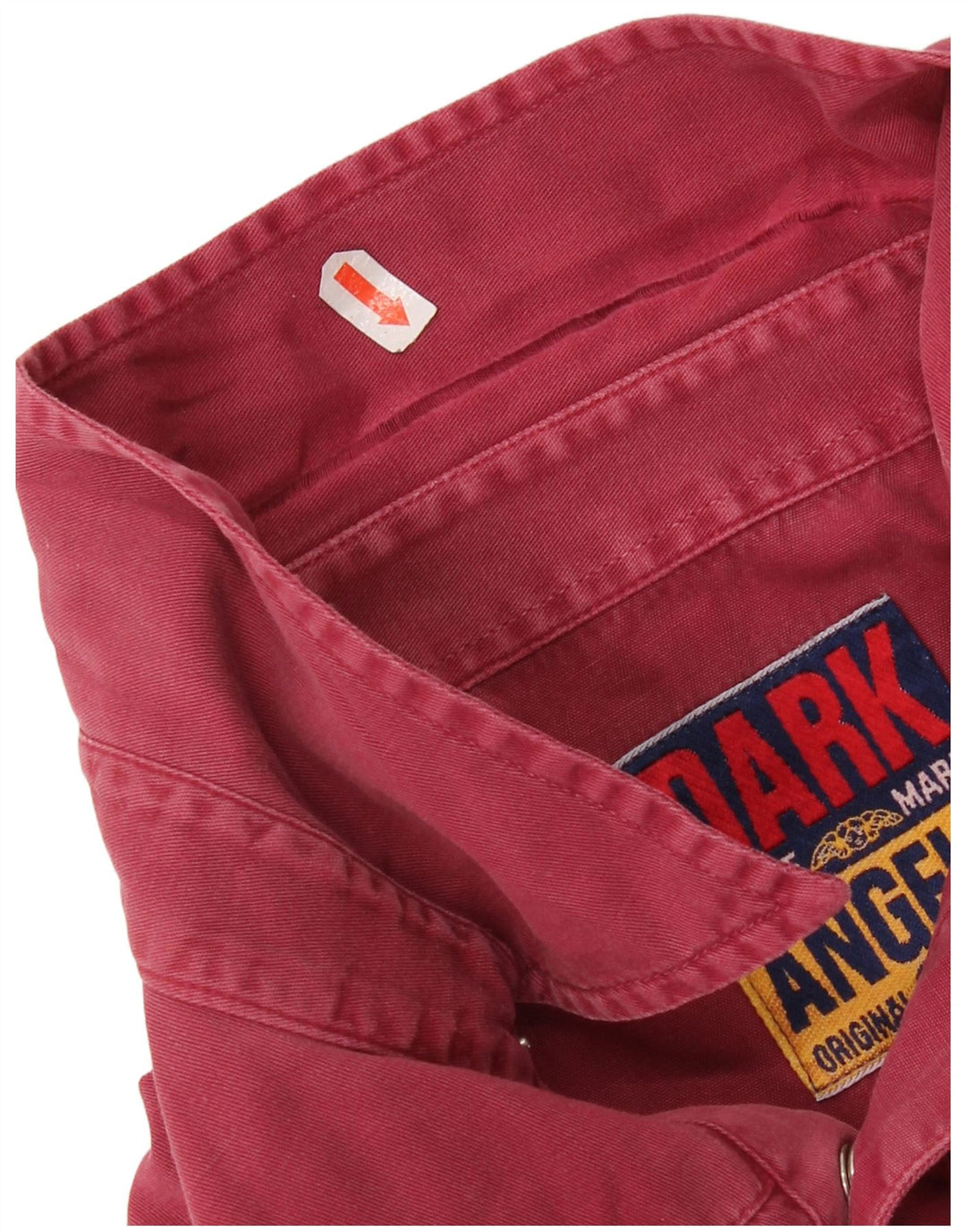 Винтажная мужская рубашка в стиле вестерн XL, бордовый хлопок