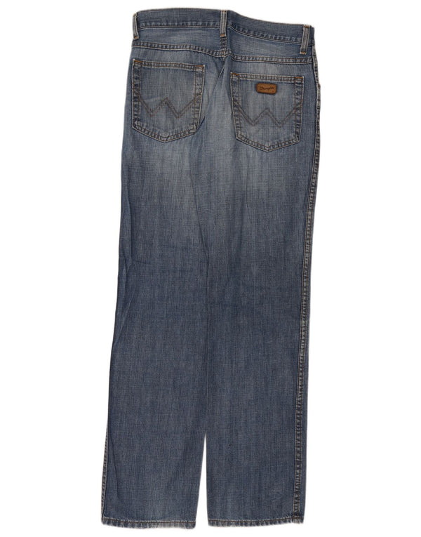 Мужские прямые джинсы Wrangler стандартного кроя W32 L32, синие, хлопок