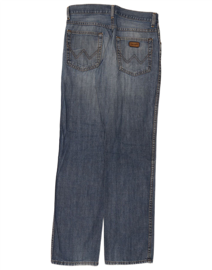 Мужские прямые джинсы Wrangler стандартного кроя W32 L32, синие, хлопок
