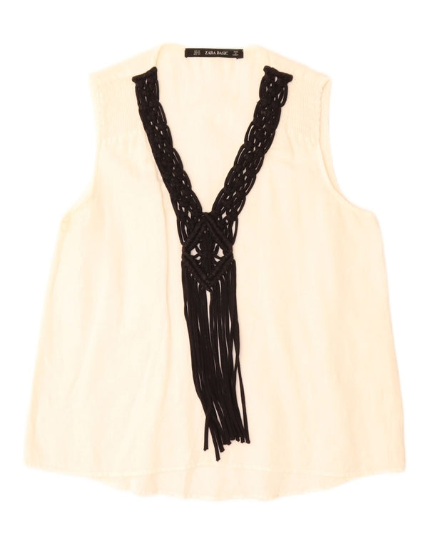 Женская блузка без рукавов Zara UK 6 XS Белый