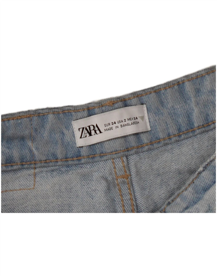 Женские прямые джинсы ZARA EU 34 2XS W24 L26, синий хлопок
