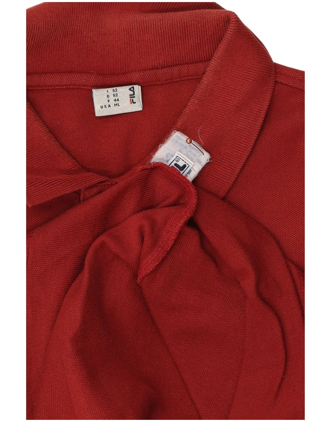 Мужская рубашка-поло Fila IT 52, большая бордовая, хлопок