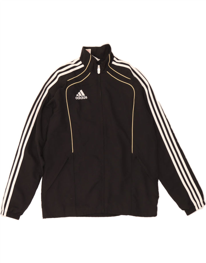 ADIDAS Boys Graphic Tracksuit Top Jacket 15-16 Years Black Polyester Vintage Adidas and Second-Hand Adidas from Messina Hembry 