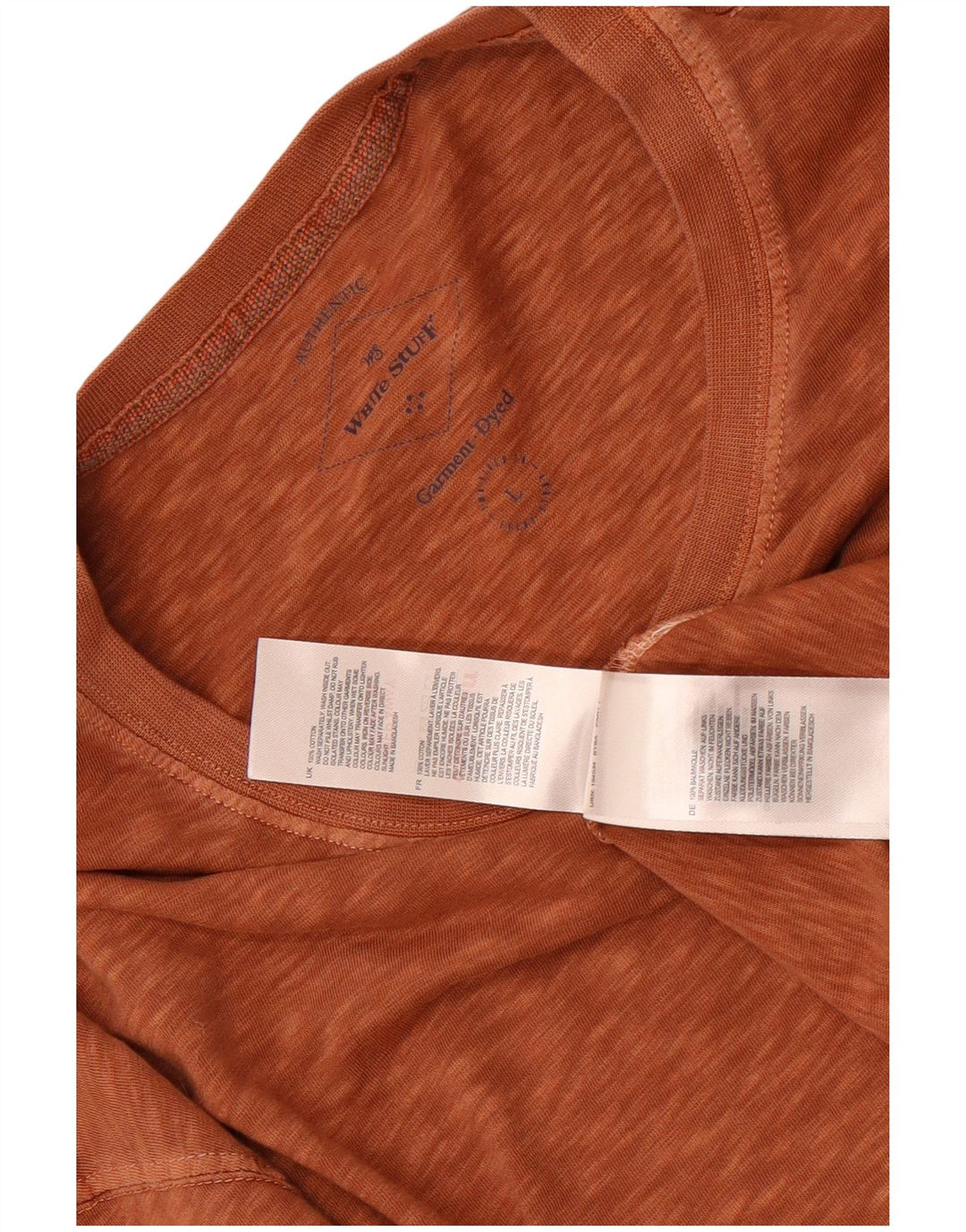 Мужской топ White Stuff с длинным рукавом, большой коричневый крапчатый хлопок