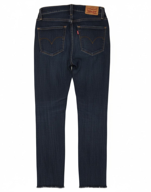 Женские укороченные джинсы скинни Levi's 721 с высокой посадкой W25 L25 Темно-синие хлопковые