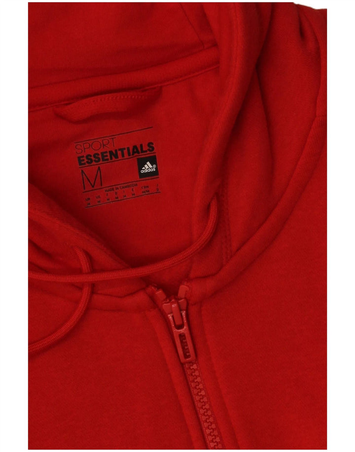 Мужской свитер с капюшоном на молнии Adidas среднего красного цвета, хлопок