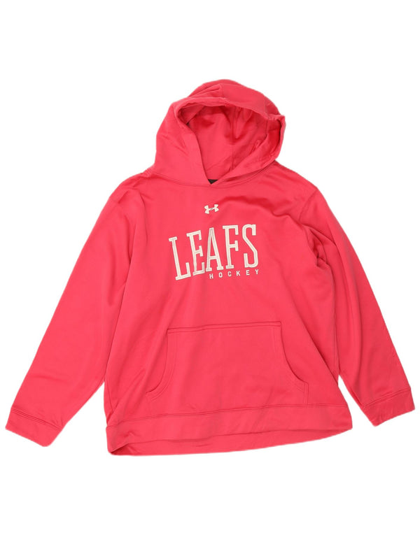 Джемпер свободного кроя с капюшоном Under Armour для девочек Leafs Hockey, 13–14 лет, XL, розовый