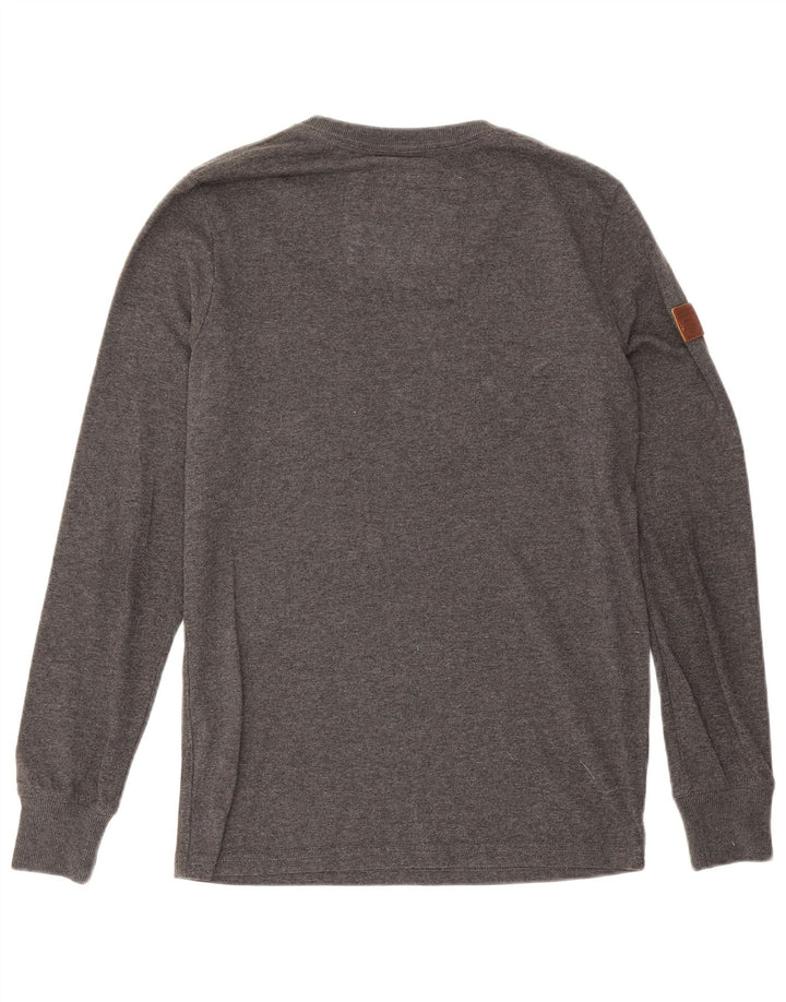 Мужской топ Superdry с длинным рукавом, маленький серый хлопок