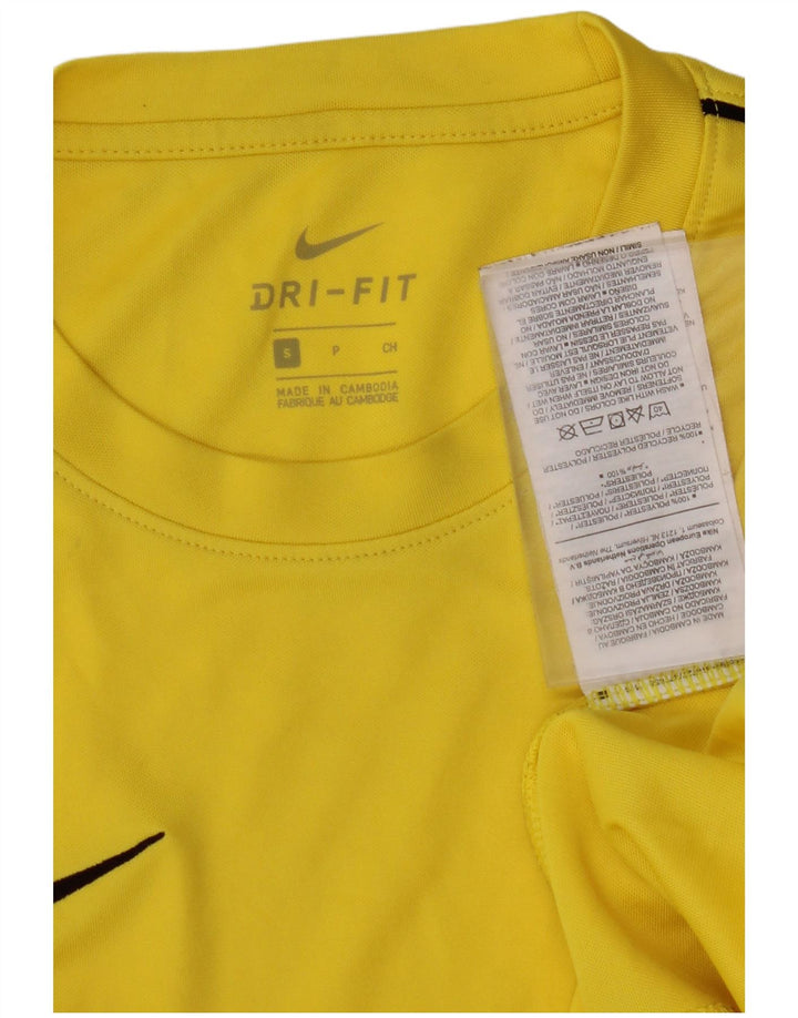 NIKE Mens Dri Fit T-Shirt Top Small Yellow Polyester