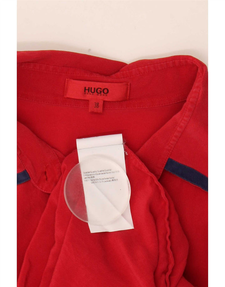 Женская рубашка Hugo Boss EU 38, средний красный шелк