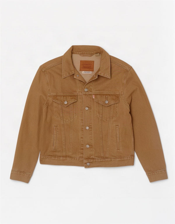 Мужская джинсовая куртка Levi's UK 36, маленькая, бежевый, хлопок