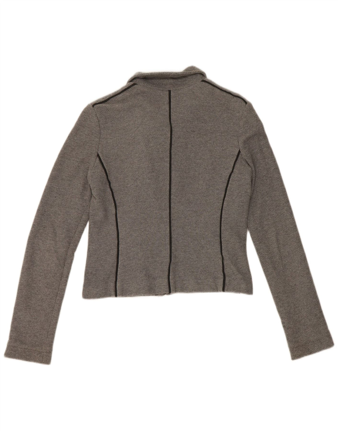 Женская укороченная куртка-бомбер Pinko UK 12, хлопок среднего серого цвета