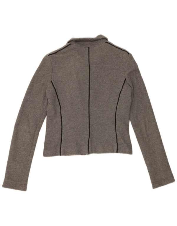Женская укороченная куртка-бомбер Pinko UK 12, хлопок среднего серого цвета