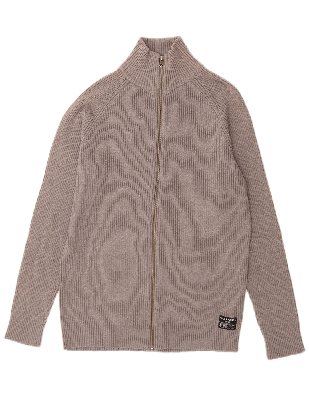 Мужской кардиган Jack & Jones, хлопковый свитер среднего серого цвета