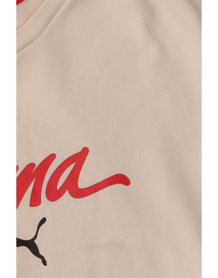 Женский укороченный свитшот оверсайз PUMA UK 10, маленький белый с цветными блоками