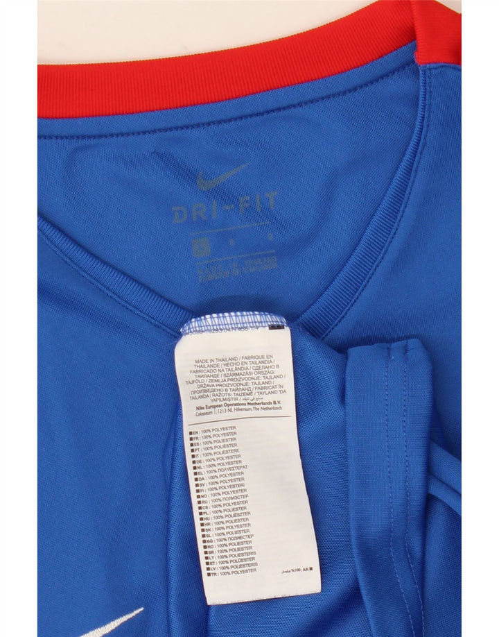 Мужская футболка NIKE Dri Fit, большой синий полиэстер с цветными блоками